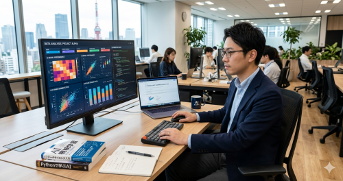 AIスクールでプログラミングやデータ分析を学ぶ社会人